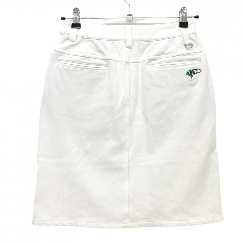 美品】ビームスゴルフ スカート 白 ロゴグリーン ストレッチ