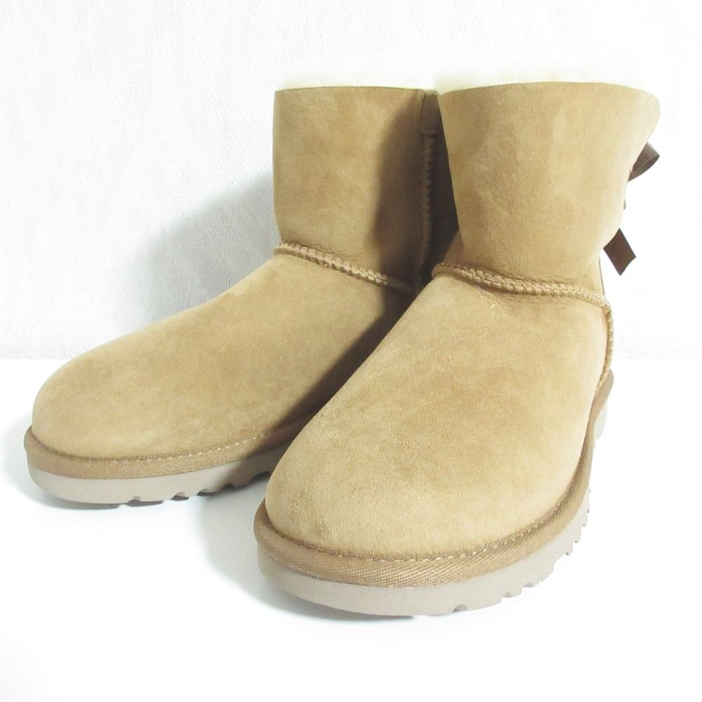 未使用 UGG アグオーストラリア ベイリーボウ ムートンショートブーツ 1005062 サイズUS6 23cm ブラウン レディース 古着 中古 USED
