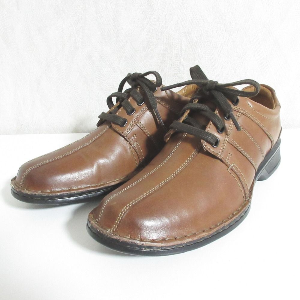 未使用 Clarks クラークス レザー チャッカブーツ シューズ 14885 25.5cm ブラウン メンズ 古着 中古 USED
