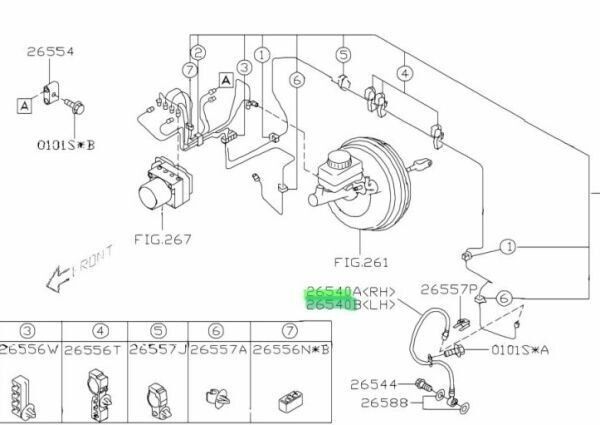 スバル 純正 インプレッサ WRX STIフロントブレーキホース 対向4ポッド スバル 純正 インプレッサ WRX STIフロントブレーキホース 対向4ポッド