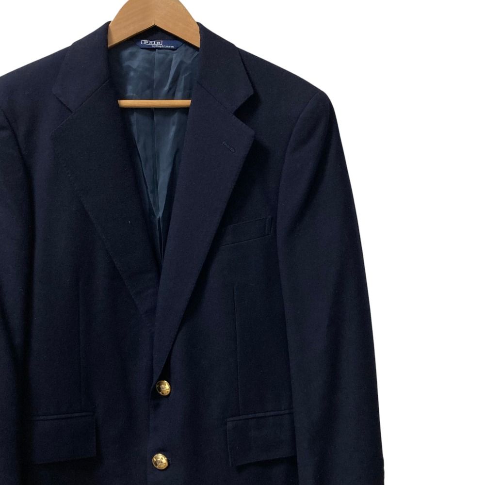 【美品】ポロラルフローレン ブレザージャケット ネイビー紺ブレ金ボタン A5 美品 Polo by Ralph Lauren ポロバイラルフローレン 金ボタン ブレザー