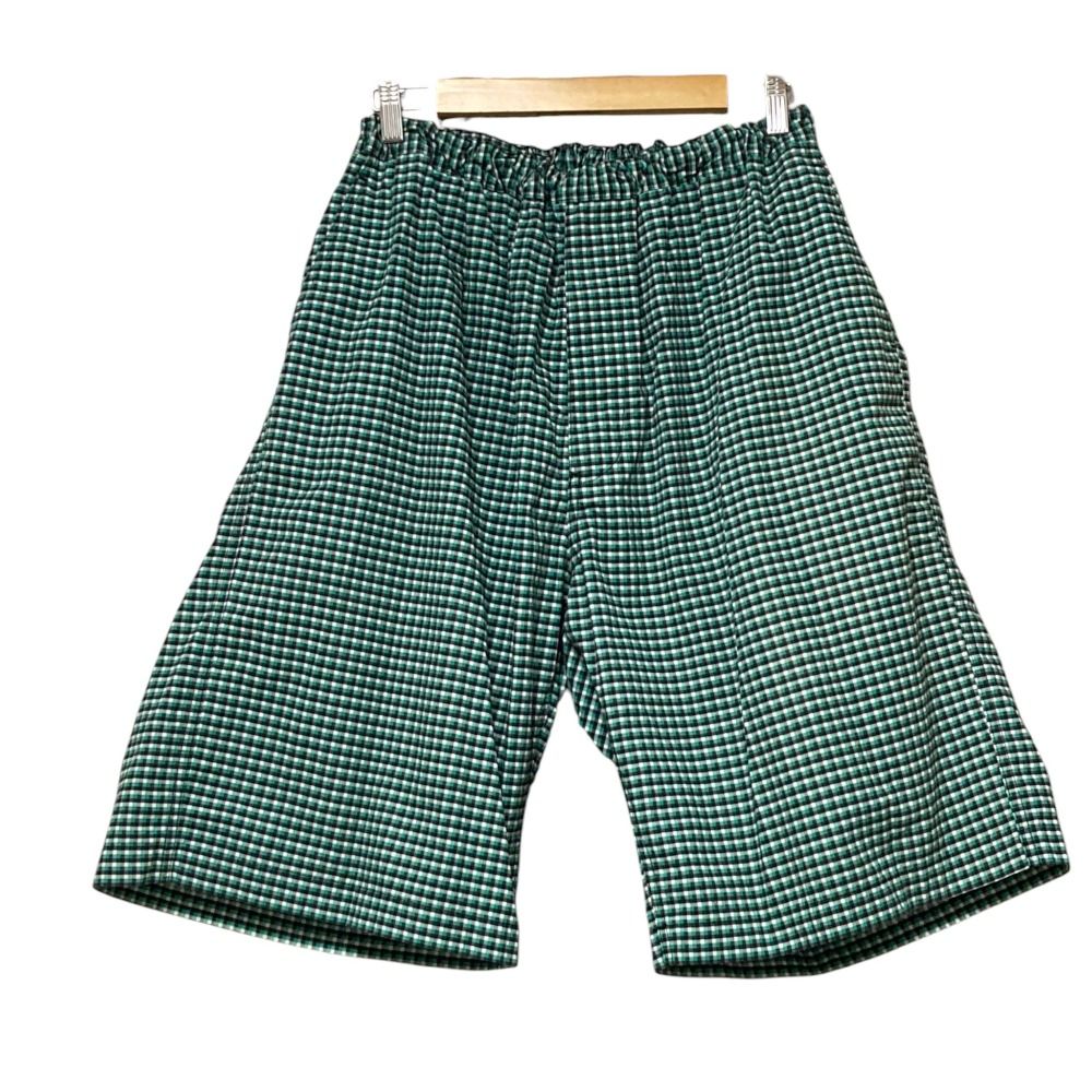 美品 PLAN C プランシー チェック イージー ハーフパンツ ショートパンツ PNCAD10C00TC085 サイズ40 グリーン レディース 古着 中古 USED