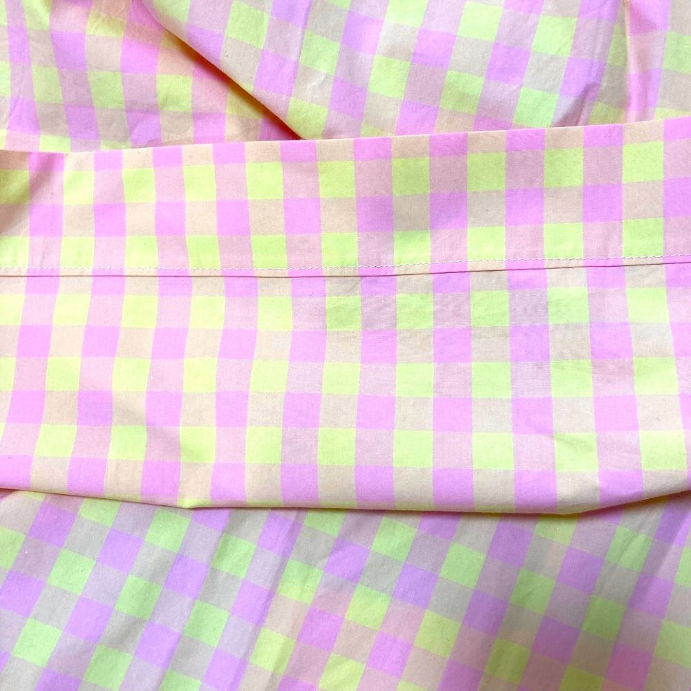 美品 BLAMINK ブラミンク ブロックチェックバンドカラー ノースリーブ