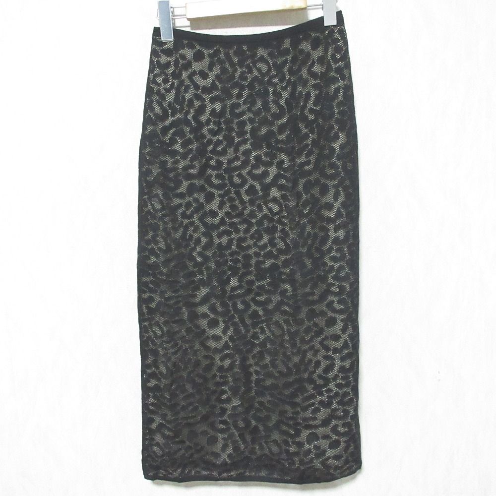 未使用 24AW Theory セオリー BLEECKER COTTON LACE SKIRT レーススカート 01-4407701 P ブラック レディース 古着 中古 USED