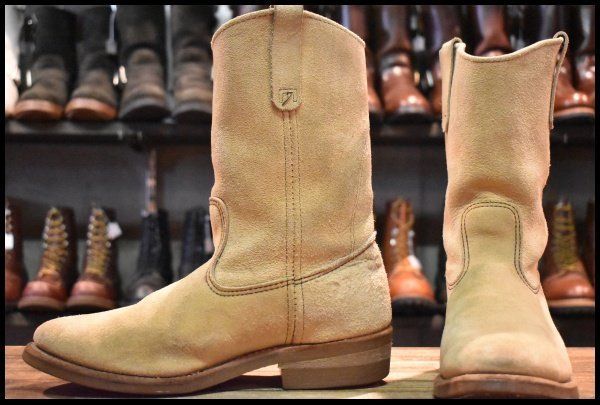 【9.5E 良品 07年】レッドウィング 8156 スエード ペコス ホーソーン アビレーンラフアウト ベージュ ブーツ redwing pecos HOPESMORE【GE161】