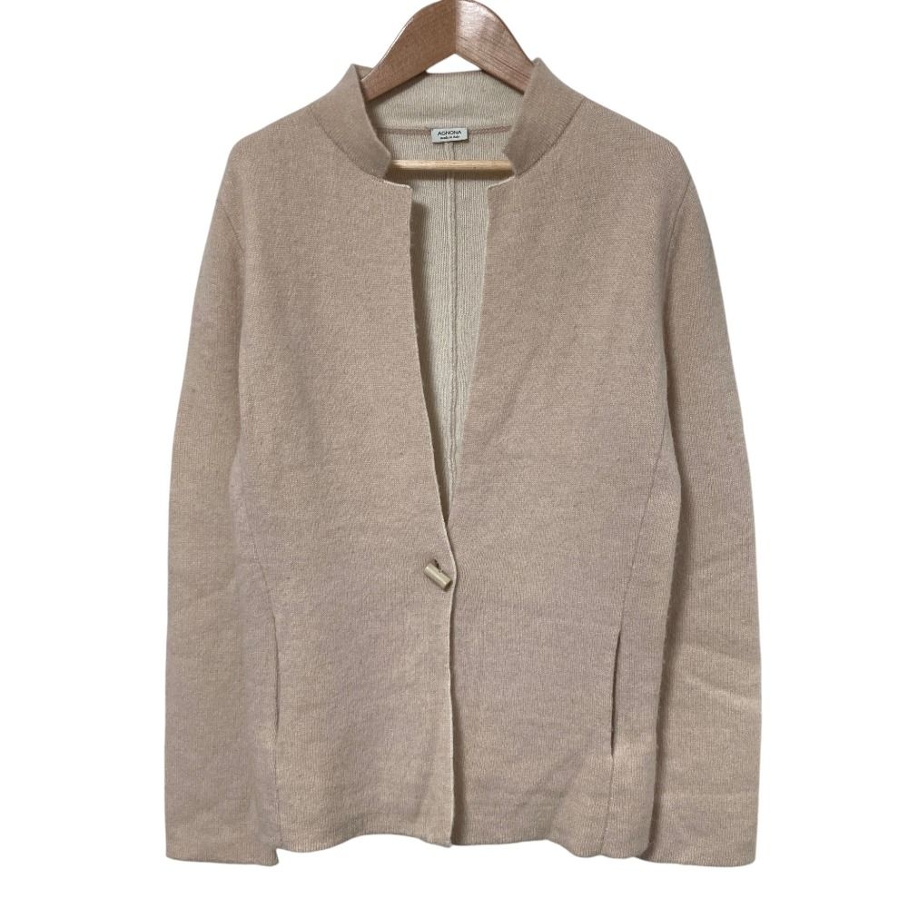 良品 Agnona アニオナ カシミヤ100％ ニットジャケット カーディガン