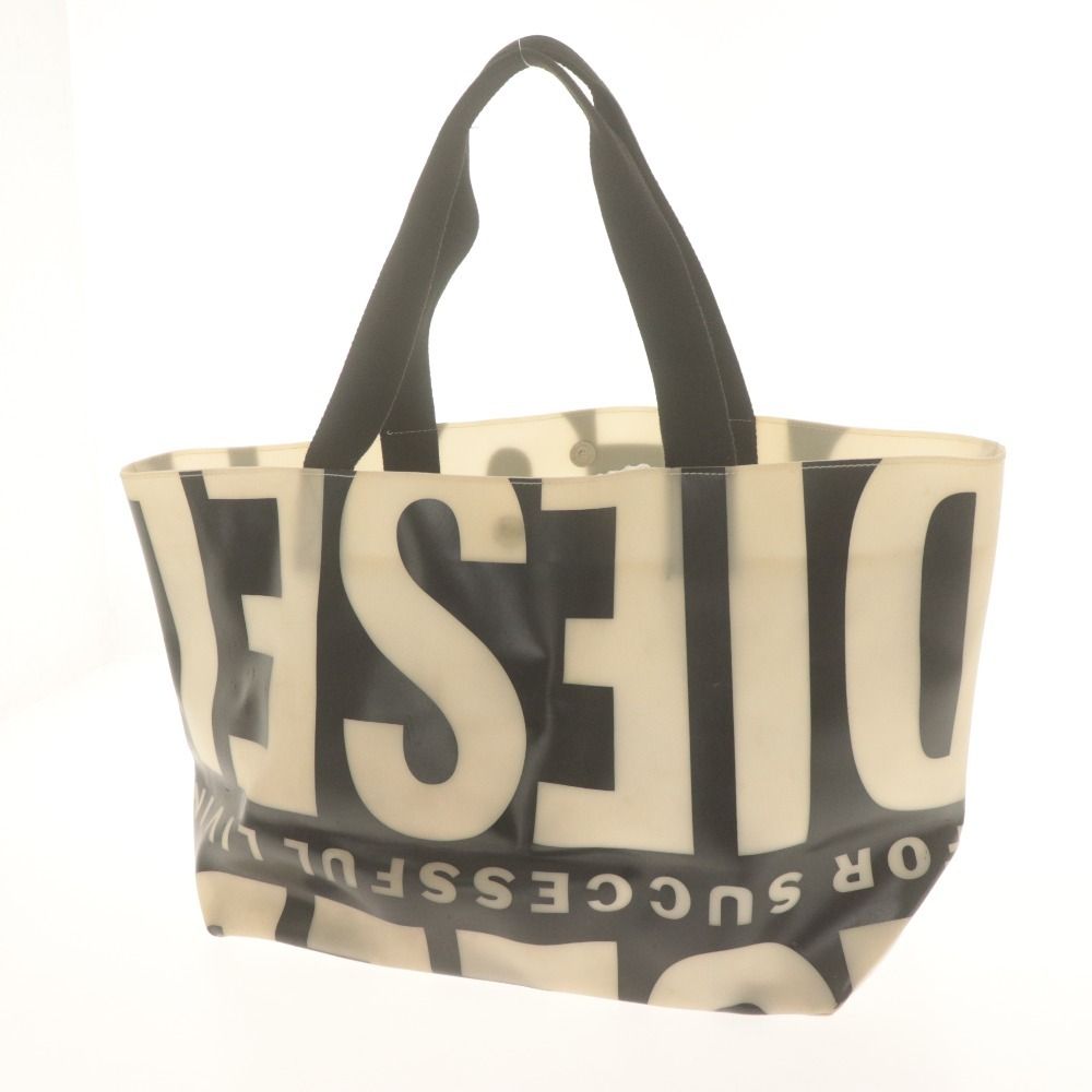 □ ディーゼル DIESEL トートバッグ 鞄 ハンド ビニールバッグ ロゴ柄 