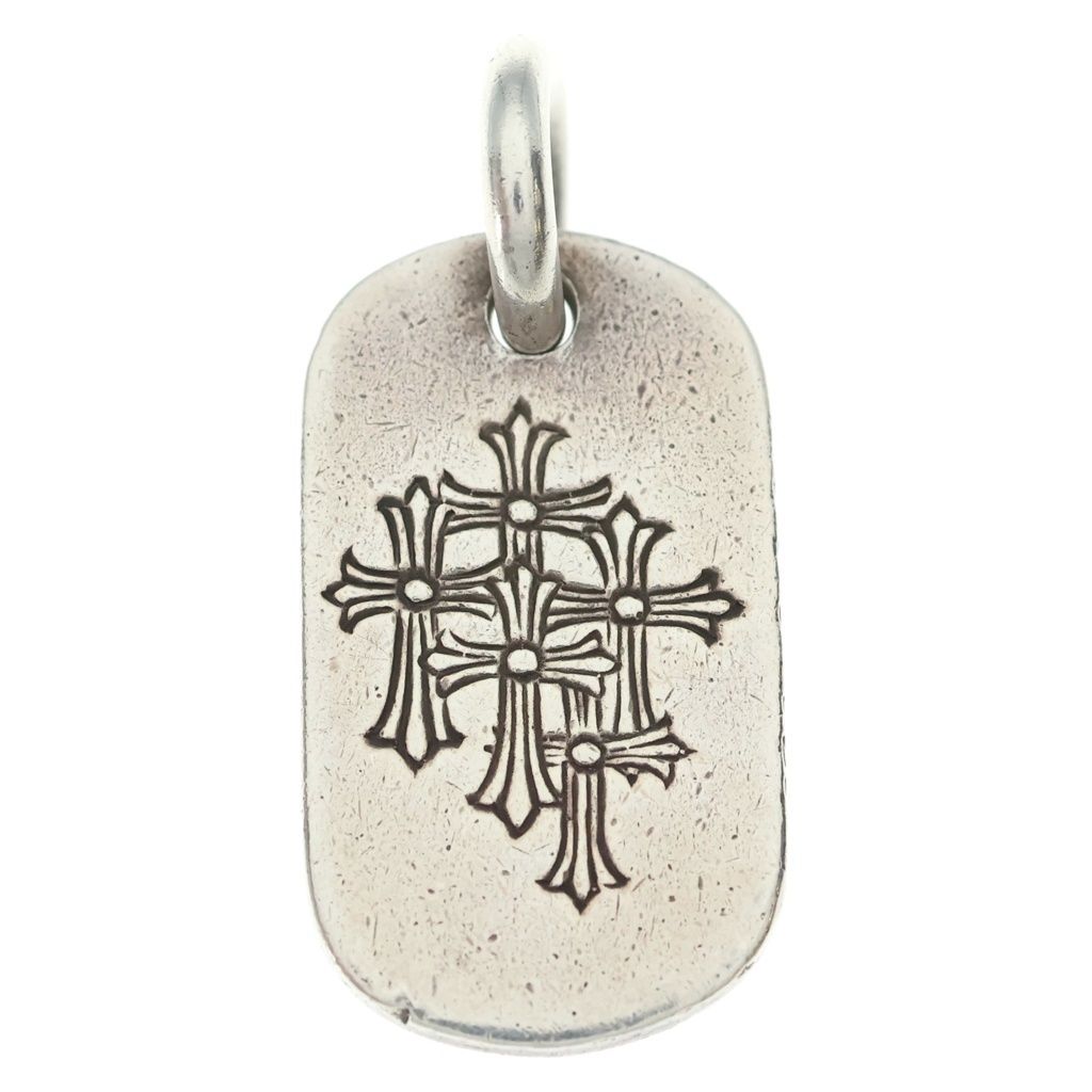 CHROME HEARTS (クロムハーツ) D TAG SML スモールドッグタグ セメタリーエングレイブオールド シルバーネックレストップ