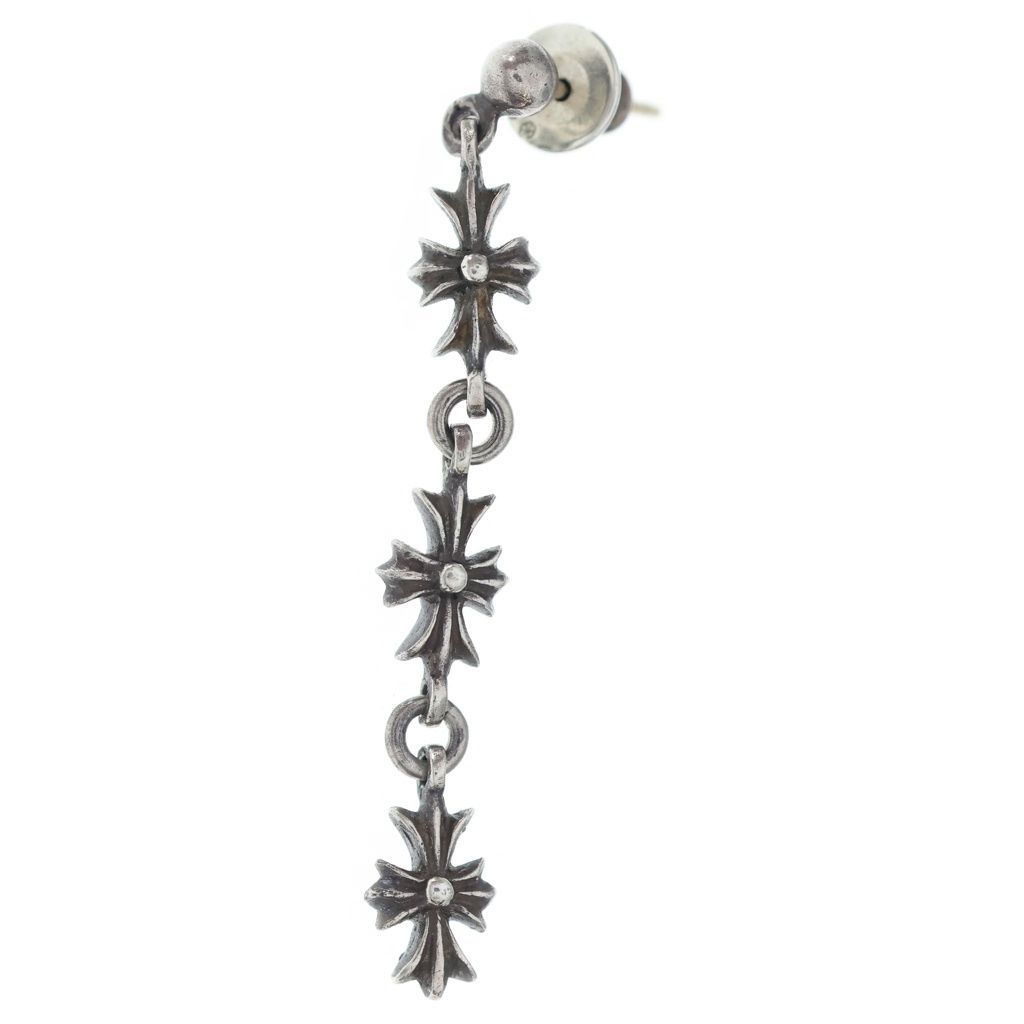 CHROME HEARTS (クロムハーツ) TINY E CH PLS 3 タイニーECHプラス3ドロップ ピアス シルバー BCA116