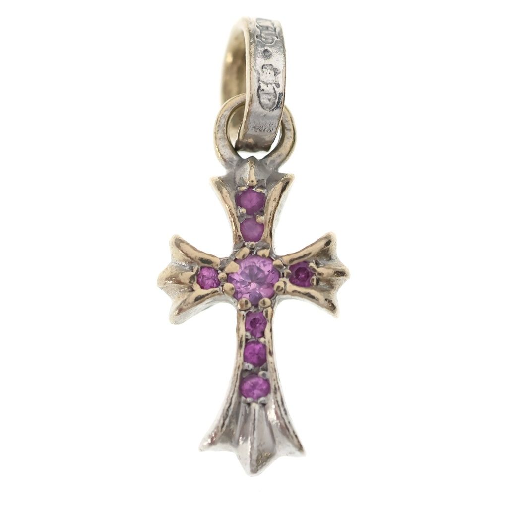 CHROME HEARTS (クロムハーツ) 18KWG CRS BBYFAT P SAP P ホワイトゴールド ベイビーファット パヴェピンクサファイヤ