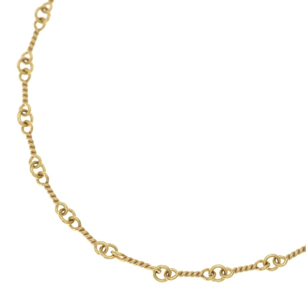 CHROME HEARTS (クロムハーツ) 22K NECKCHAIN T20 ツイストチェーンネックレス 20inch ゴールド BCA015