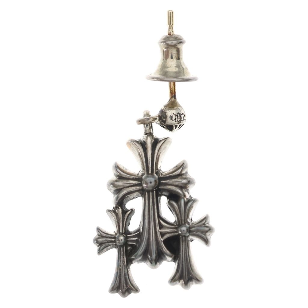 CHROME HEARTS (クロムハーツ) 3CH CROSS DROP トリプルクロス 3クロス ドロップピアス シルバー BCA089