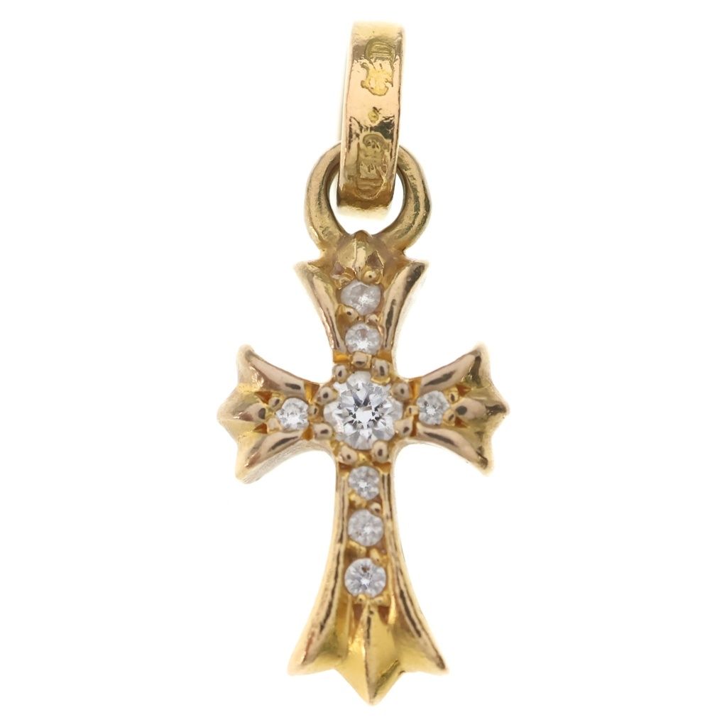 CHROME HEARTS (クロムハーツ) 22K CRS BBYFAT P/DIA ベイビーファットクロス PAVEダイヤ ペンダントトップ ゴールド BCA035