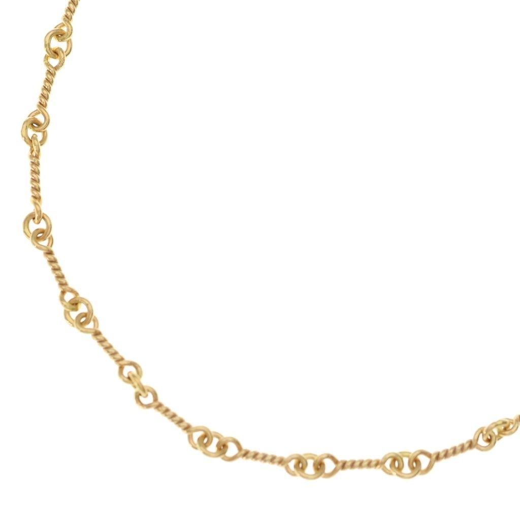 CHROME HEARTS (クロムハーツ) 22K NECKCHAIN T18 ツイストチェーンネックレス 18inch ゴールドBCA014