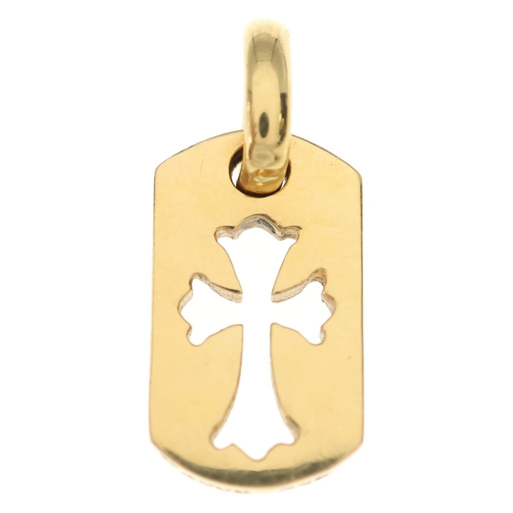 CHROME HEARTS (クロムハーツ) 22K DT TNY CO CRS タイニーカットアウトクロス ドッグタグ ペンダントトップ ゴールド BCA042