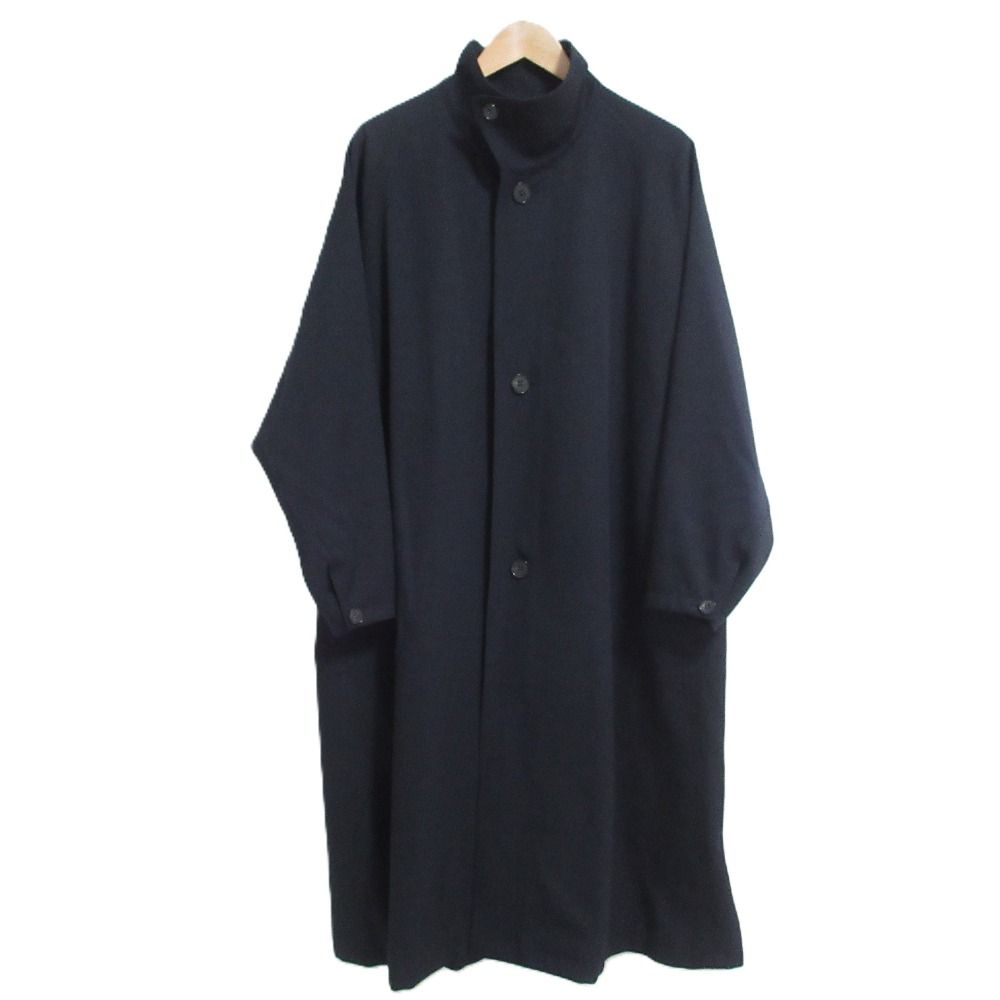 美品 CABAN キャバン 定番モデル ウールギャバジン スタンドカラーコート 59-09-94-09001 S ネイビー メンズ 古着 中古 USED