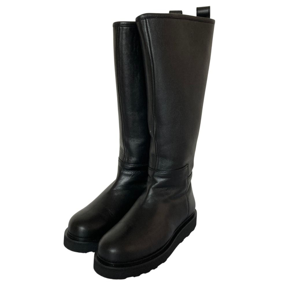 美品 CAMINANDO カミナンド RIDING LONG BOOTS レザー ロングブーツ 21122W 6 約23cm ブラック レディース 古着 中古 USED
