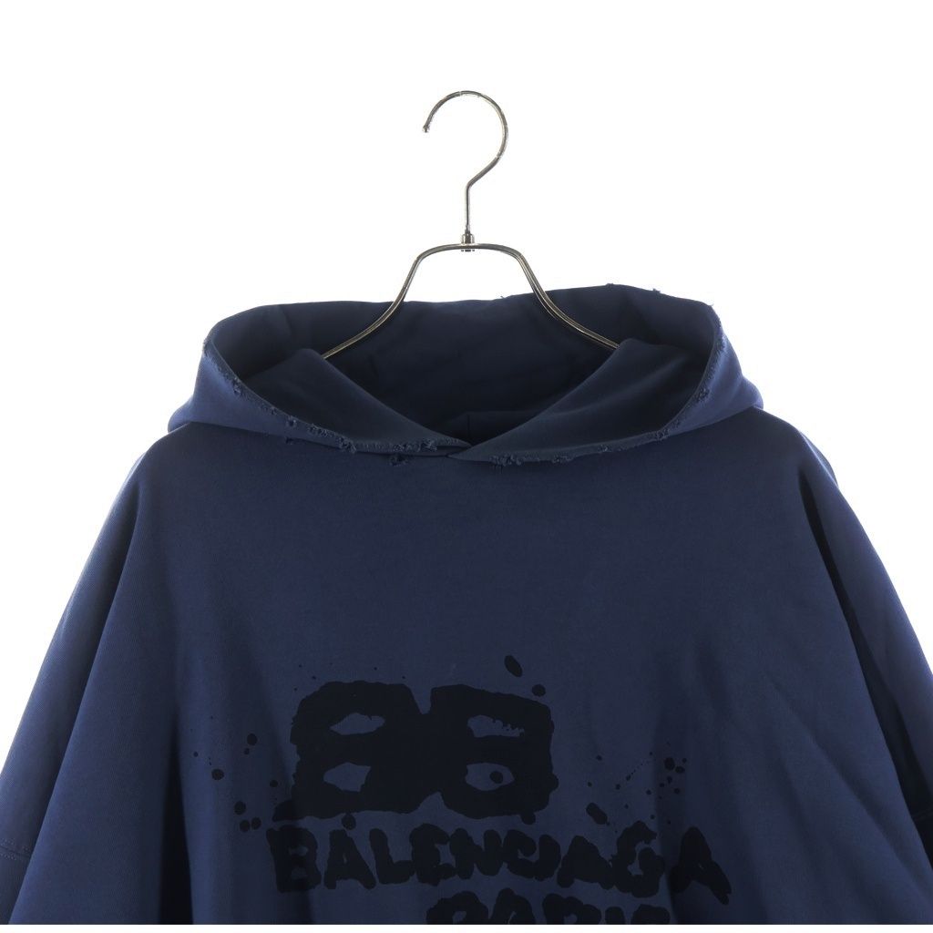 BALENCIAGA (バレンシアガ) 23SS Hand Drawn BB Icon Hoodieダメージ