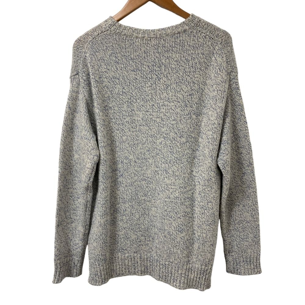 FEDELI カシミヤ100% モックネックニット メランジブルー 52 良品 FEDELI フェデリ カシミヤ100％ メランジ ニットセーター サイズ