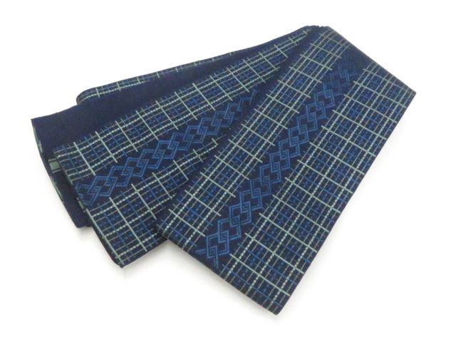【一輝堂】男物 角帯 本場筑前博多織 未仕立て 美品 26w04-5544