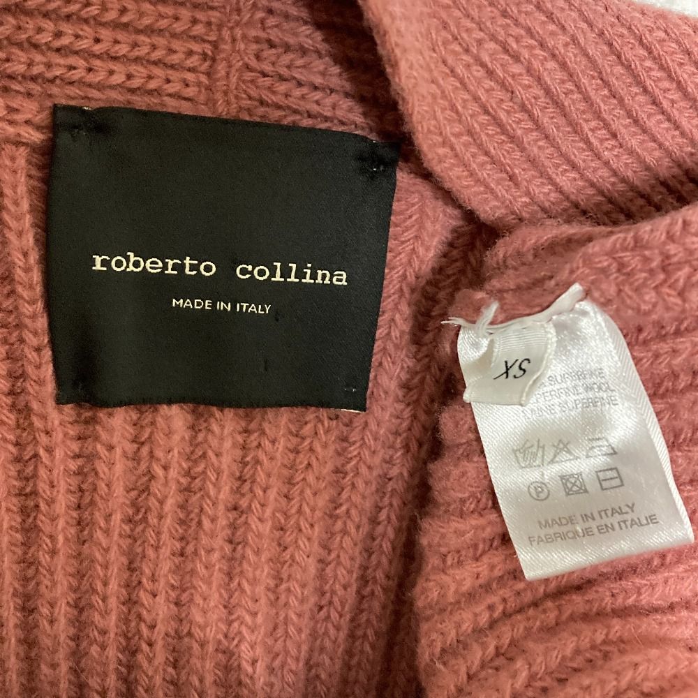 ROBERTO COLLINA ニット・セーター XS 茶xピンク等(総柄) 【古着】【中古】 ROBERTO COLLINA - ROBERTO COLLINA ニット・セーター XS 茶xピンク等
