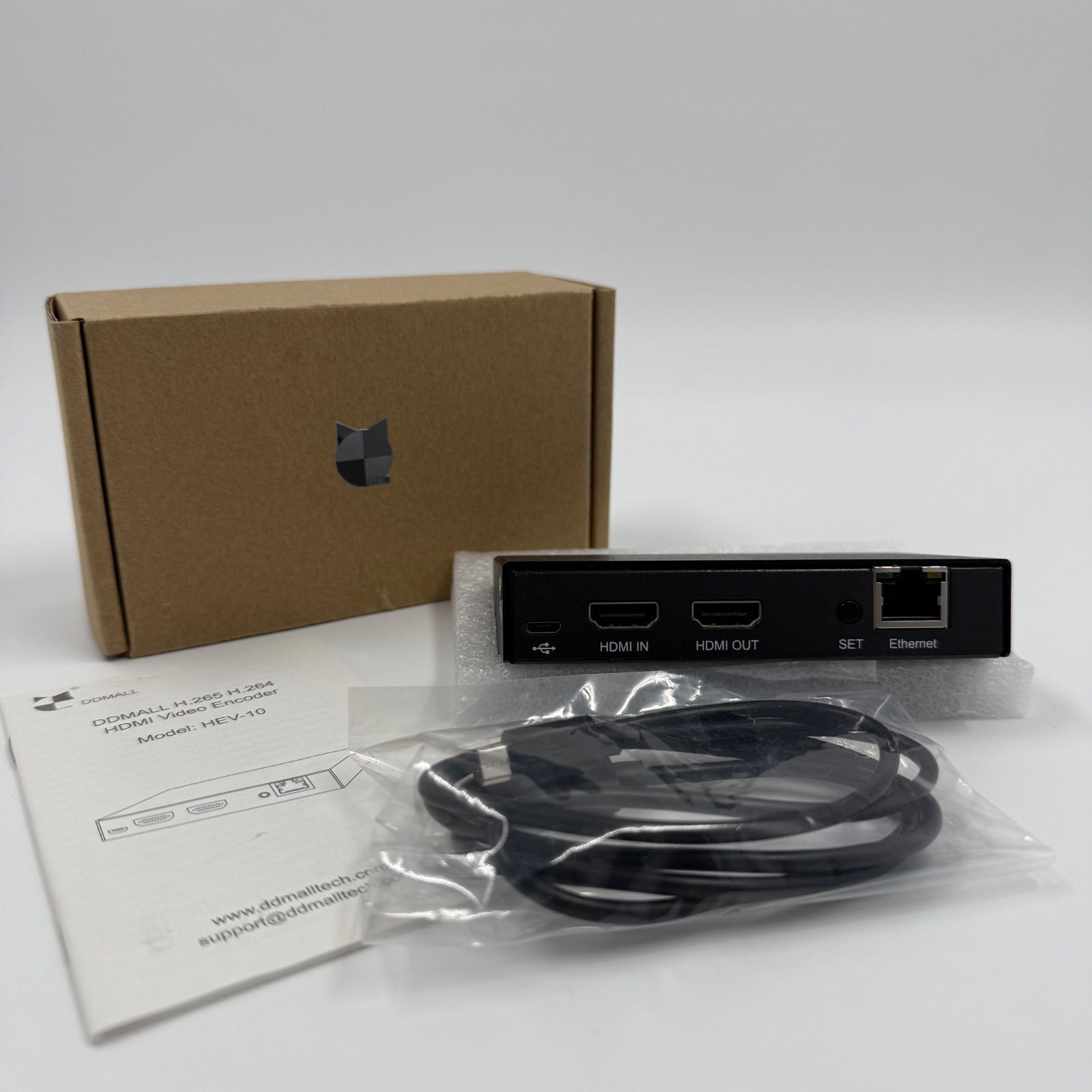 新品✨DDMALL H.265 H.264 ライブストリーミングエンコーダー、4K @60Hz HDMI 入力、リアルタイム 4K ローカルループアウト、YouTube、Twitch用 HDMI ビデオエンコーダー、モデル HEV-10