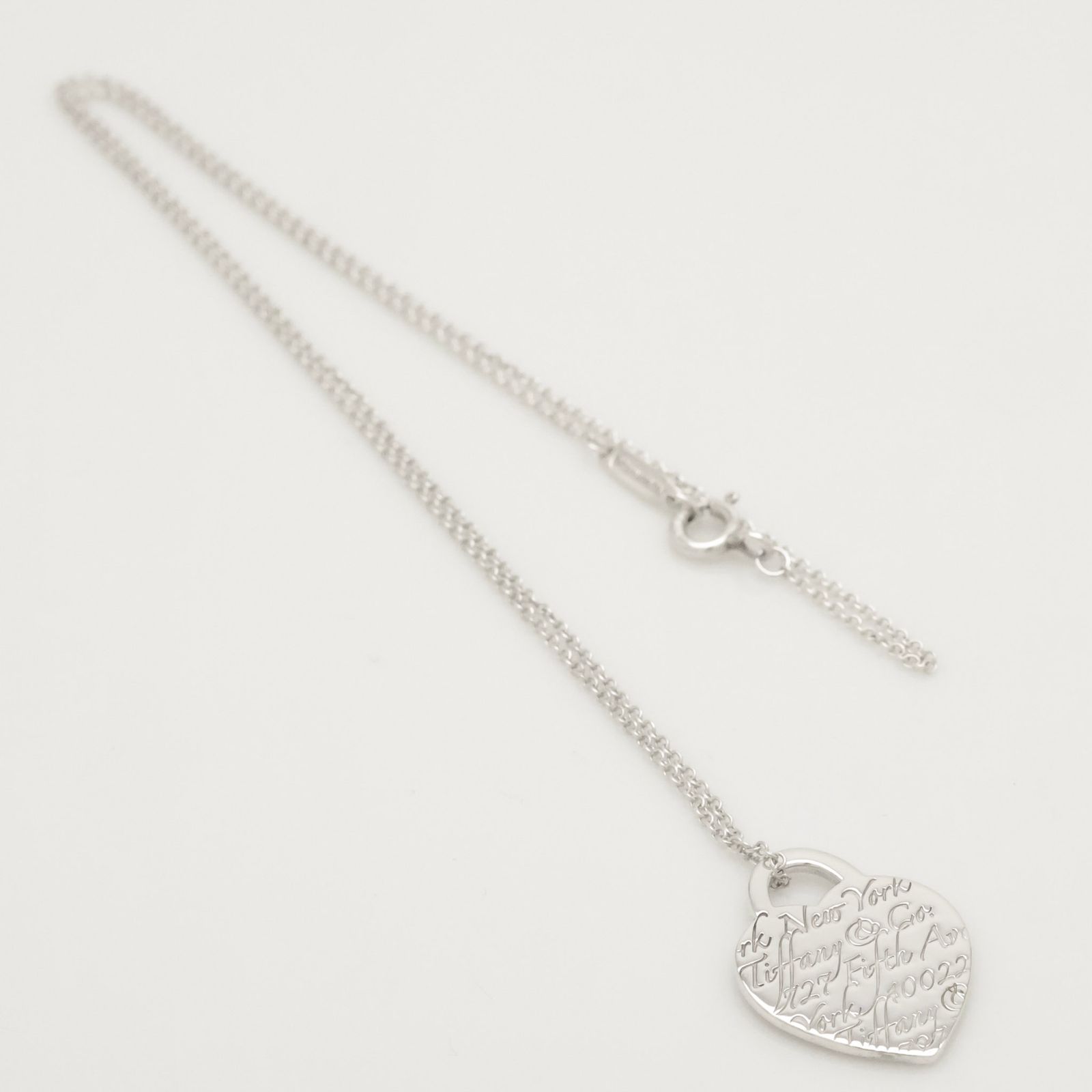 アクセサリー 【美品】TIFFANY&Co. ノーツ NEWYORK ハート タグ ネックレス