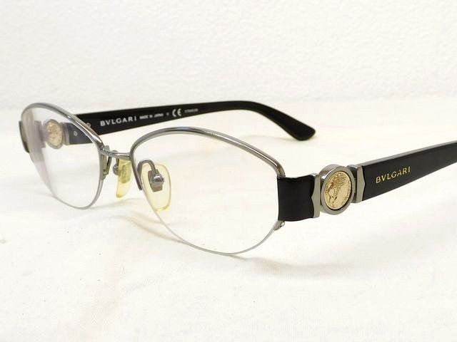 3F 美品 BVLGARI ブルガリ ■ 2147T メガネ 眼鏡 フレーム 度入りレンズ コイン チタン □ 8E