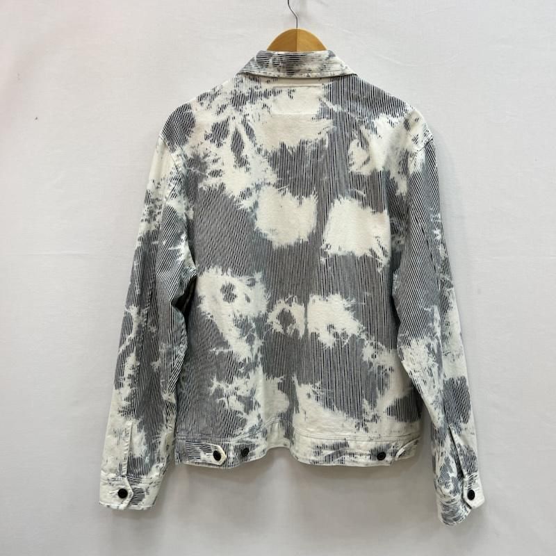 STUSSY ヒッコリーストライプ ガレージジャケット ブリーチ加工 Mサイズ ステューシー ブリーチ加工 ヒッコリーストライプ ガレージジャケット