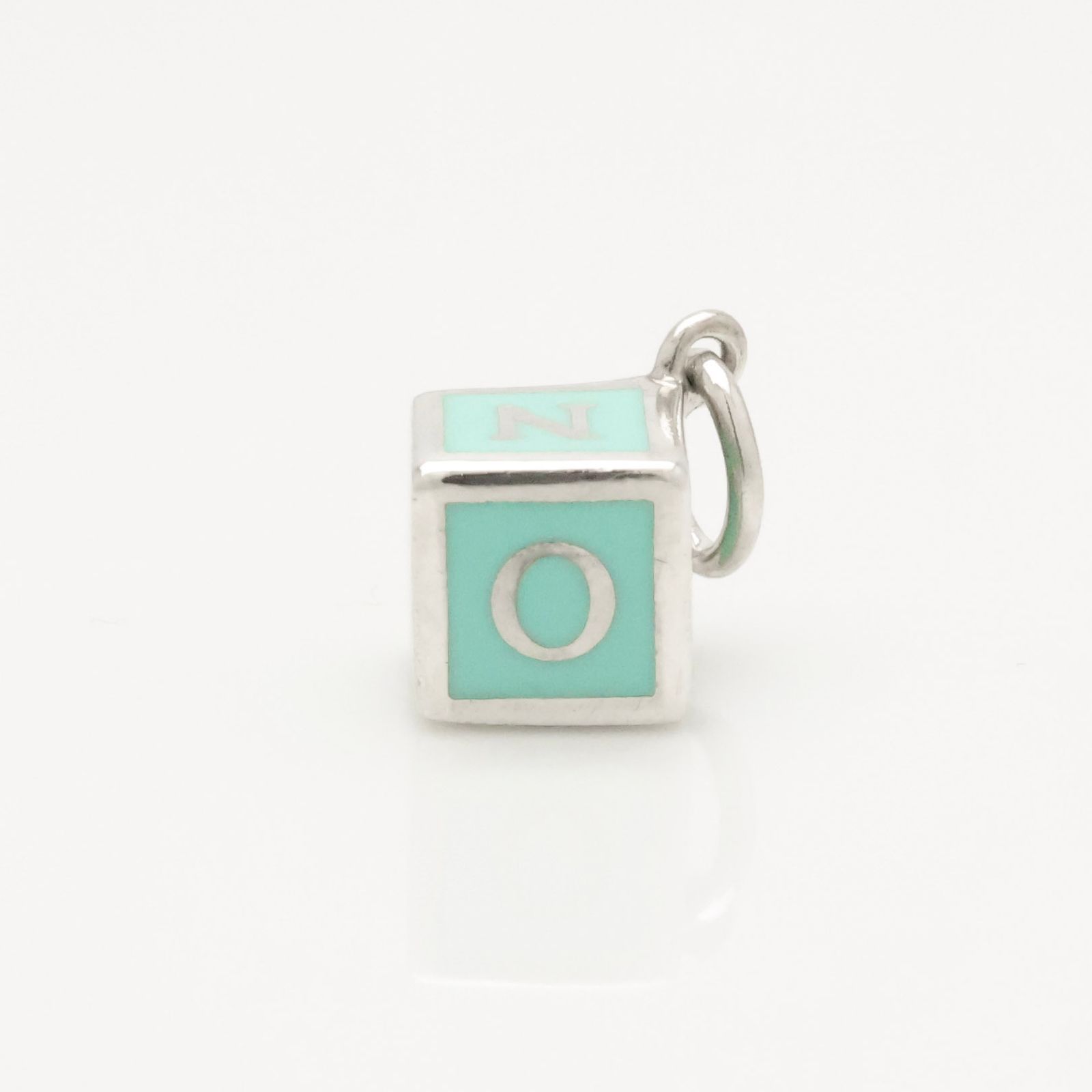 【美品】ティファニー TIFFANY&Co. NY T&CO ブルー エナメル ブロック キューブ チャーム AG925