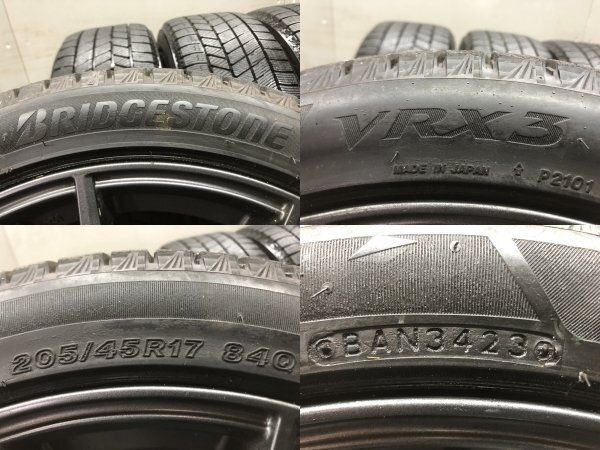 【BS BLIZZAK VRX3 205/45R17】スタッドレス【POTENZA SW010 ポテンザ 17インチ 7J4HPCD100+43】23年 バリ溝 軽量 ロードスター等 (STZ179) 【BS BLIZZAK VRX3 205/45R17】スタッドレス【POTENZA SW010 ポテンザ 17インチ 7J4HPCD100+43】23年 バリ溝 軽量 ロードスター等 (STZ179)