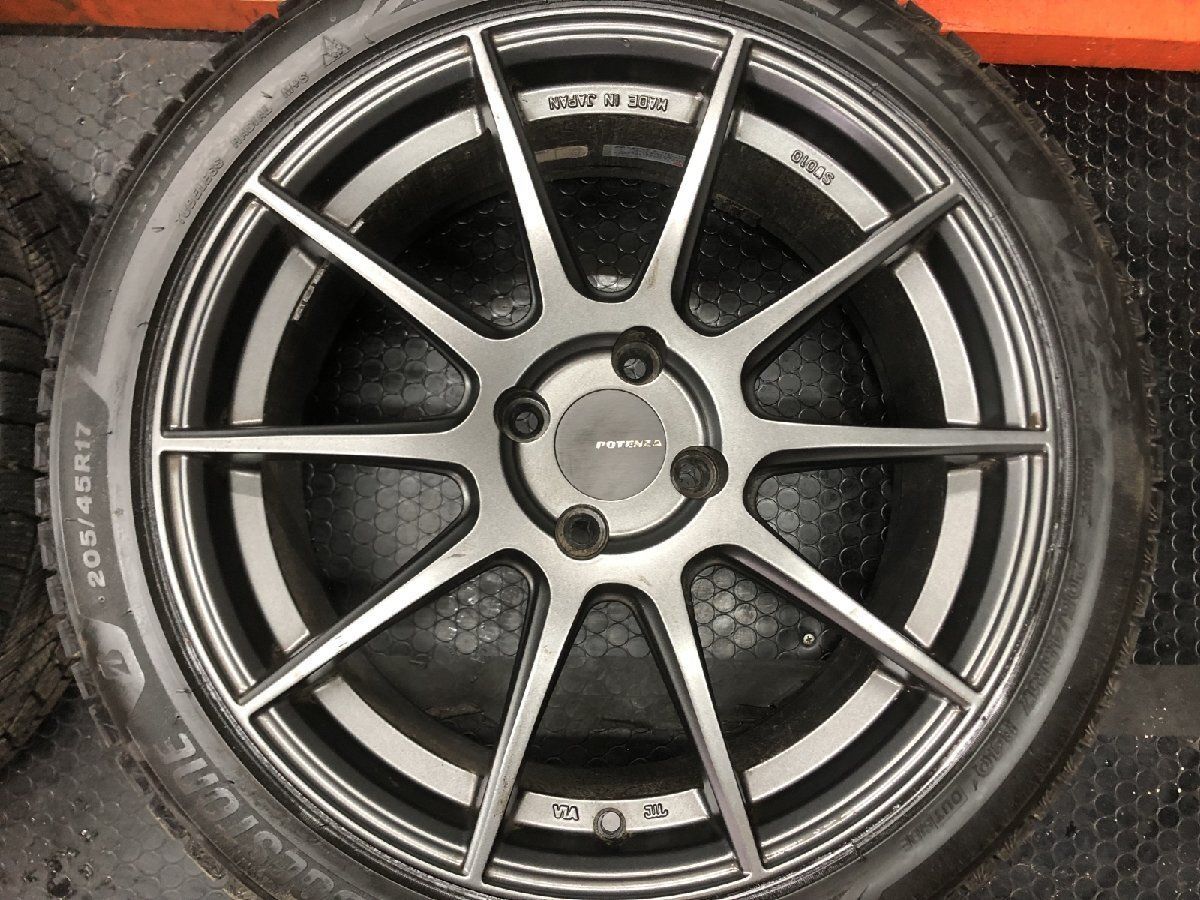 【BS BLIZZAK VRX3 205/45R17】スタッドレス【POTENZA SW010 ポテンザ 17インチ 7J4HPCD100+43】23年 バリ溝 軽量 ロードスター等 (STZ179) 【BS BLIZZAK VRX3 205/45R17】スタッドレス【POTENZA SW010 ポテンザ 17インチ 7J4HPCD100+43】23年 バリ溝 軽量 ロードスター等 (STZ179)