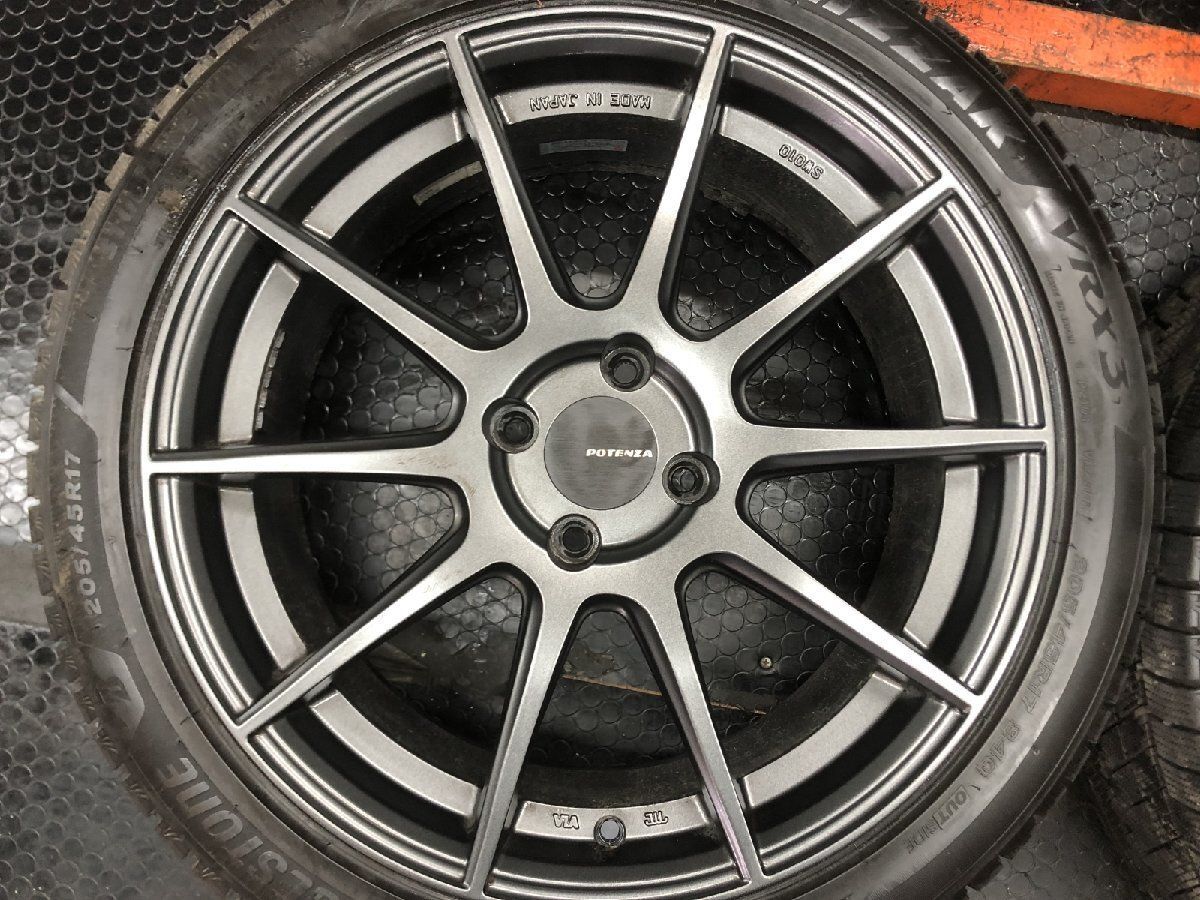 【BS BLIZZAK VRX3 205/45R17】スタッドレス【POTENZA SW010 ポテンザ 17インチ 7J4HPCD100+43】23年 バリ溝 軽量 ロードスター等 (STZ179) 【BS BLIZZAK VRX3 205/45R17】スタッドレス【POTENZA SW010 ポテンザ 17インチ 7J4HPCD100+43】23年 バリ溝 軽量 ロードスター等 (STZ179)