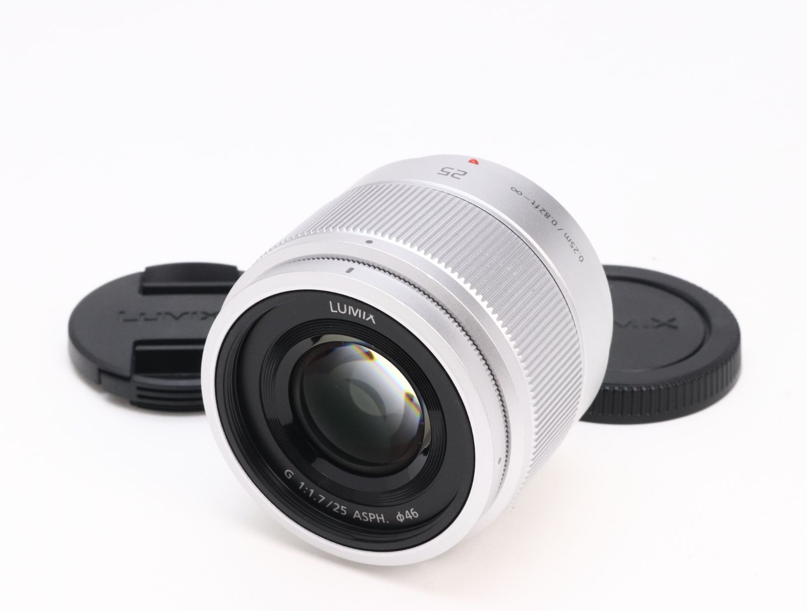 AB+ (良品) Panasonic パナソニック LUMIX G 25mm F1.7 ASPH. H-H025 シルバー 初期不良返品対応 55-69 12,600円