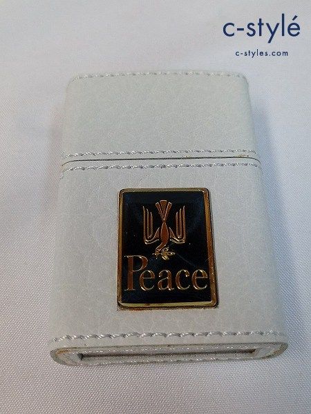 M160 [未使用品] ZIPPO ジッポー オイルライター Peace ピース 革巻き ホワイト '07 | ★