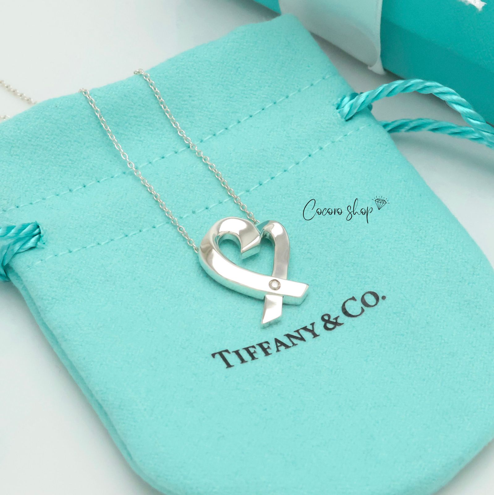 美品】ティファニー TIFFANY&Co. ミディアム ラビング ハート 1P 