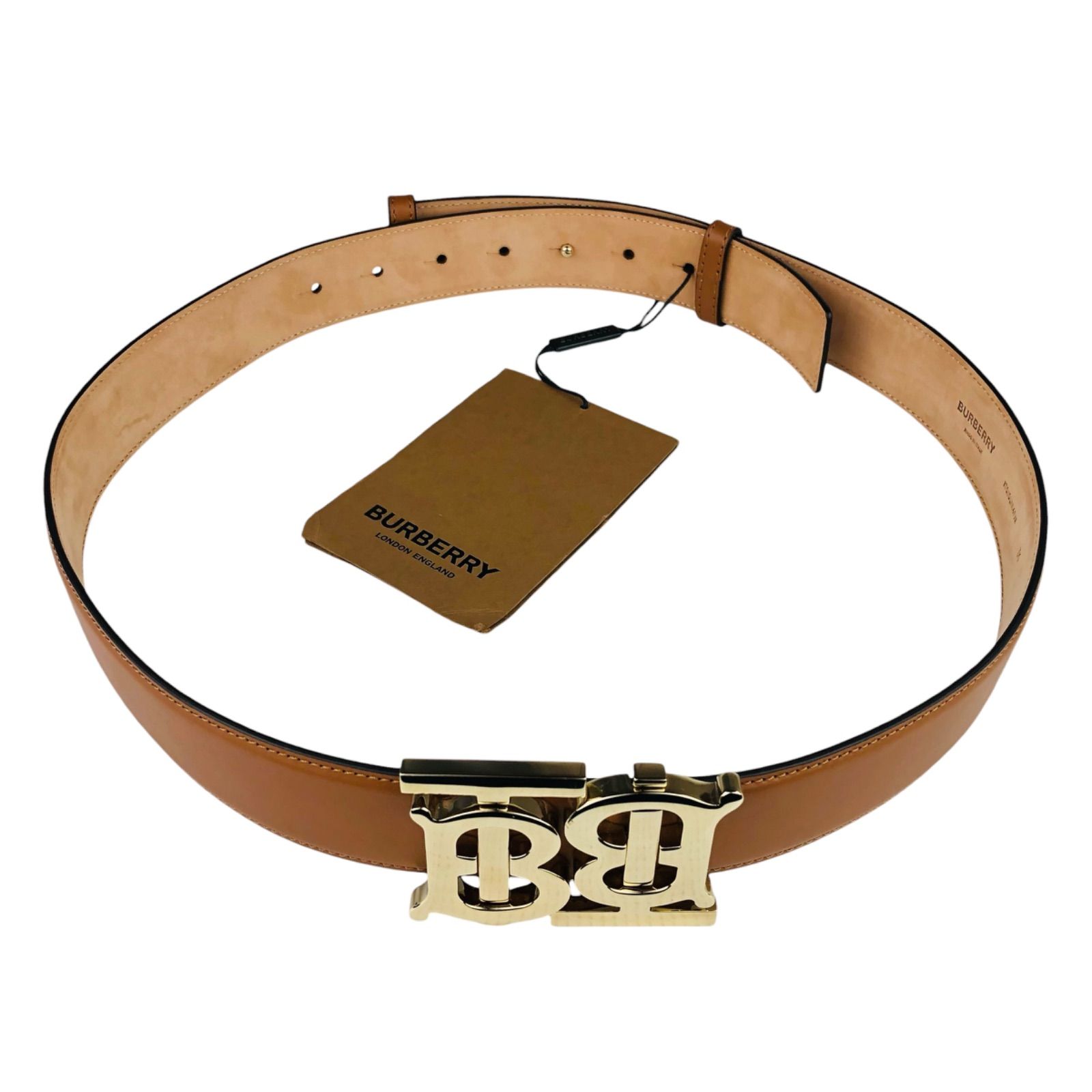 新品未使用☆BURBERRY☆バーバリー・メンズ レザー メタルダブルTBロゴ