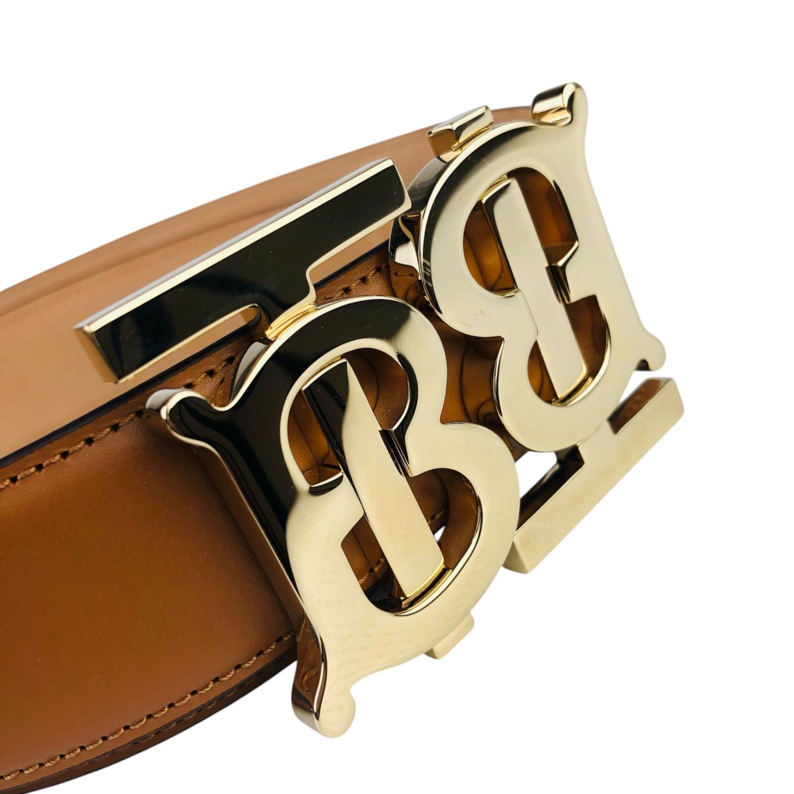 新品未使用☆BURBERRY☆バーバリー・メンズ レザー メタルダブルTBロゴ 