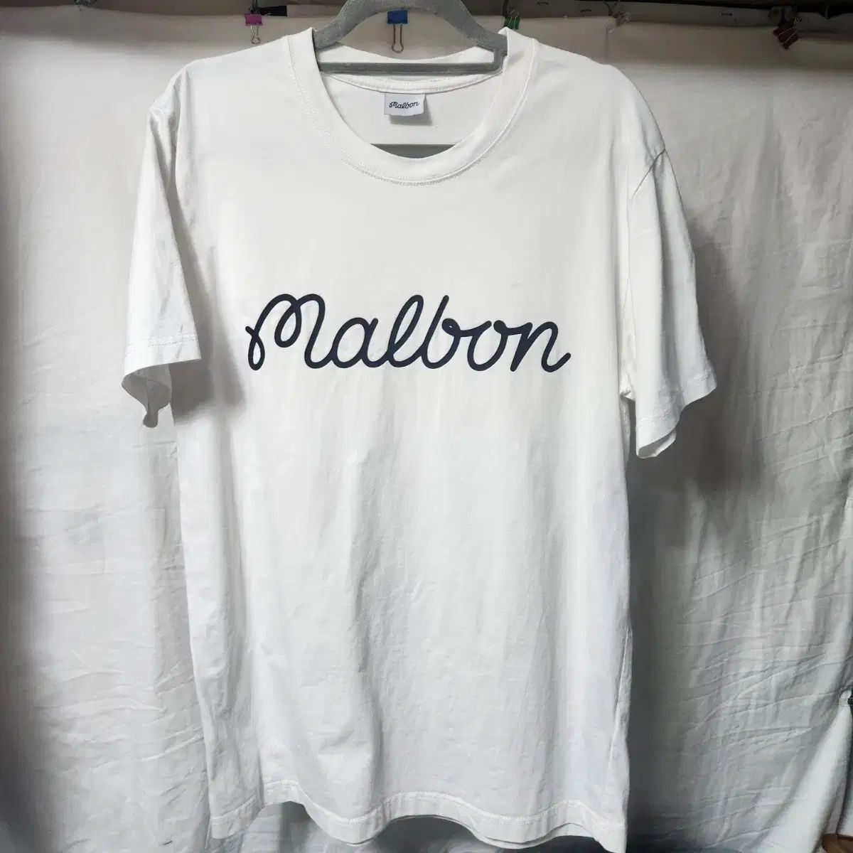 MALBON GOLF マルボンゴルフ 白 ロゴ 半袖 Tシャツ L 52x70cm