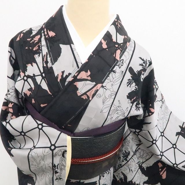 ❁tomihisa❁新品 斉藤上太郎 落款 モダンアート 着物“我が道を歩む