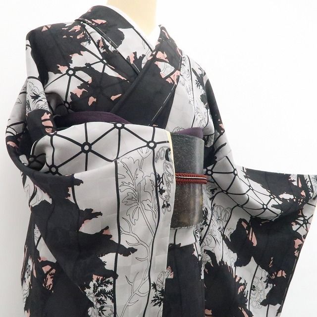 ❁tomihisa❁新品 斉藤上太郎 落款 モダンアート 着物“我が道を歩む