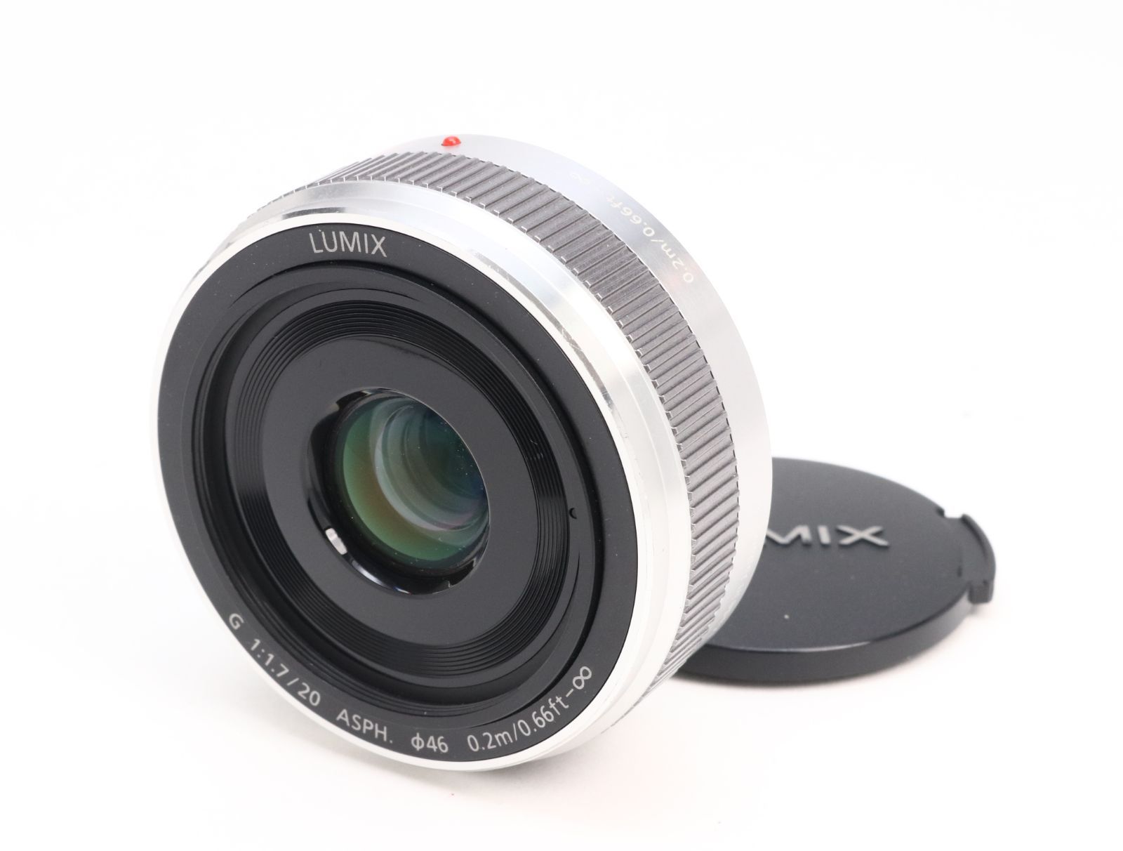 AB- (良品) Panasonic パナソニック LUMIX G 20mm F1.7 II ASPH. H-H020A シルバー 初期不良返品対応 55-70