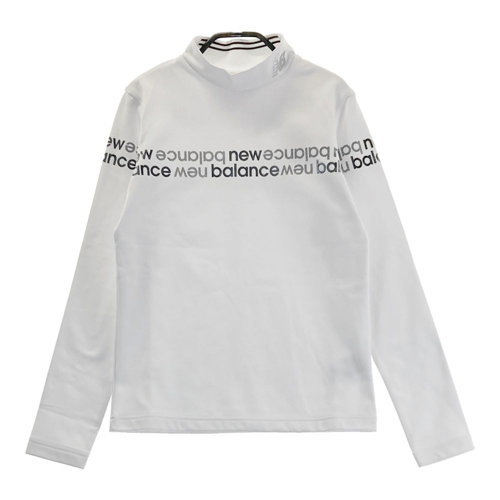 サイズ：0 NEW BALANCE GOLF ニューバランス 2025年モデル ハイネック 長袖Tシャツ ロゴプリント ホワイト系 [240101680127] ゴルフウェア レディース ストスト