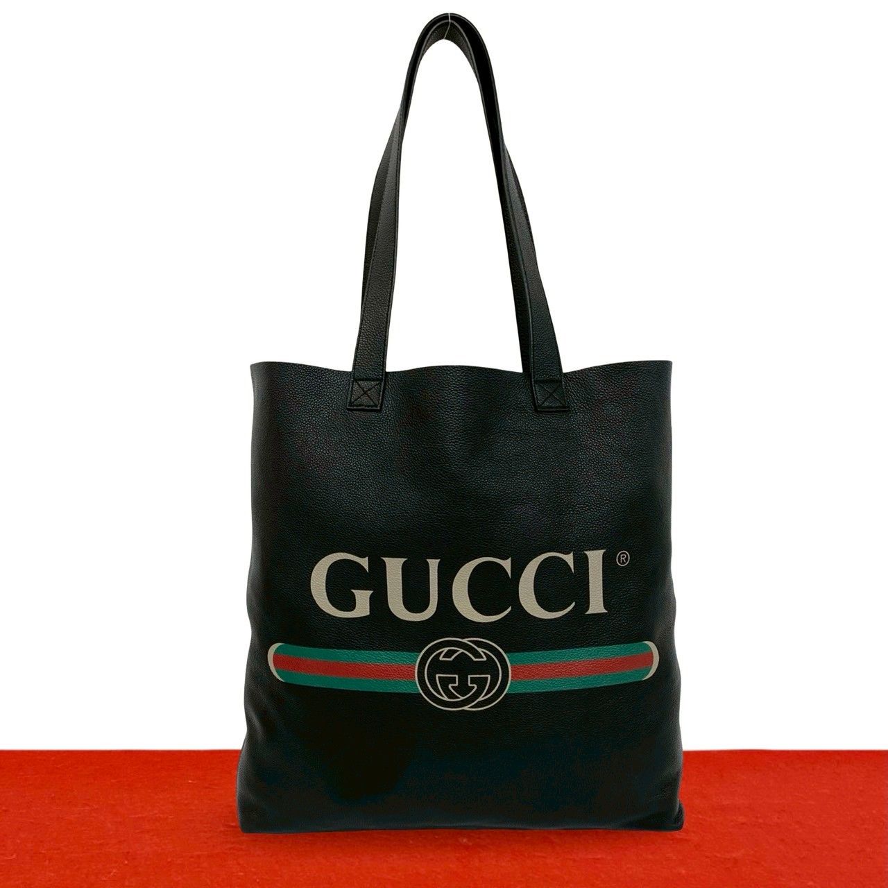 ほぼ未使用 GUCCI グッチ シェリーライン GG ロゴ プリント レザー 本