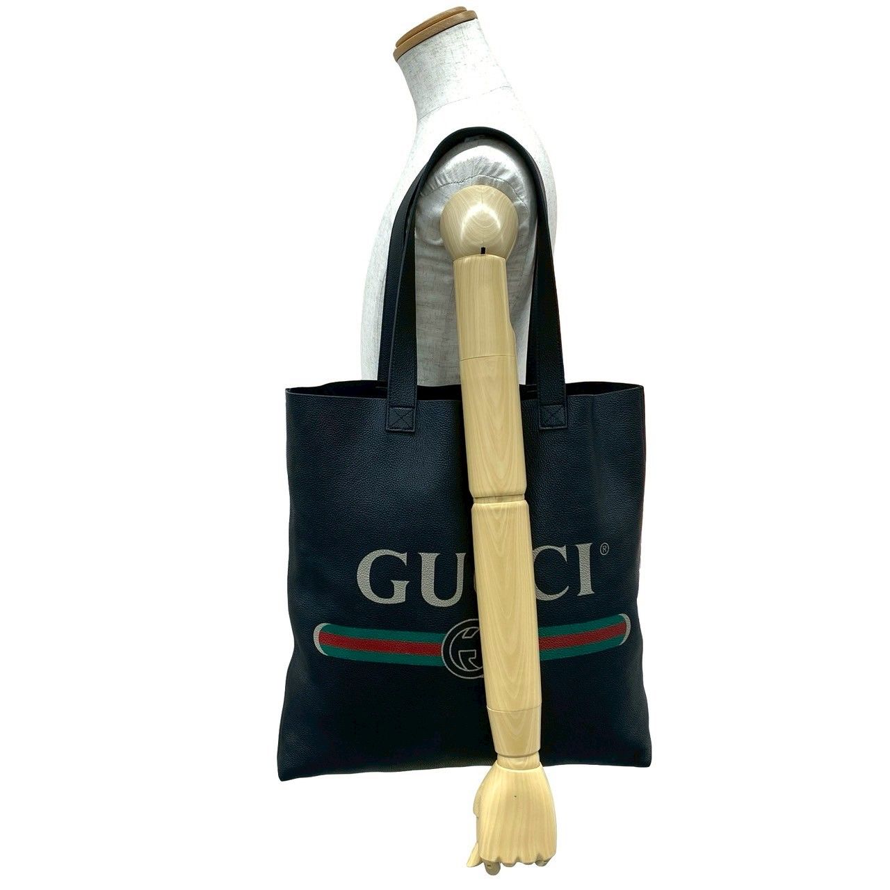 グッチ ハンドバッグ トート 肩掛け GGキャンバス ロゴ型押し シェリーライン ほぼ未使用 GUCCI グッチ シェリーライン GG ロゴ プリント レザー 本