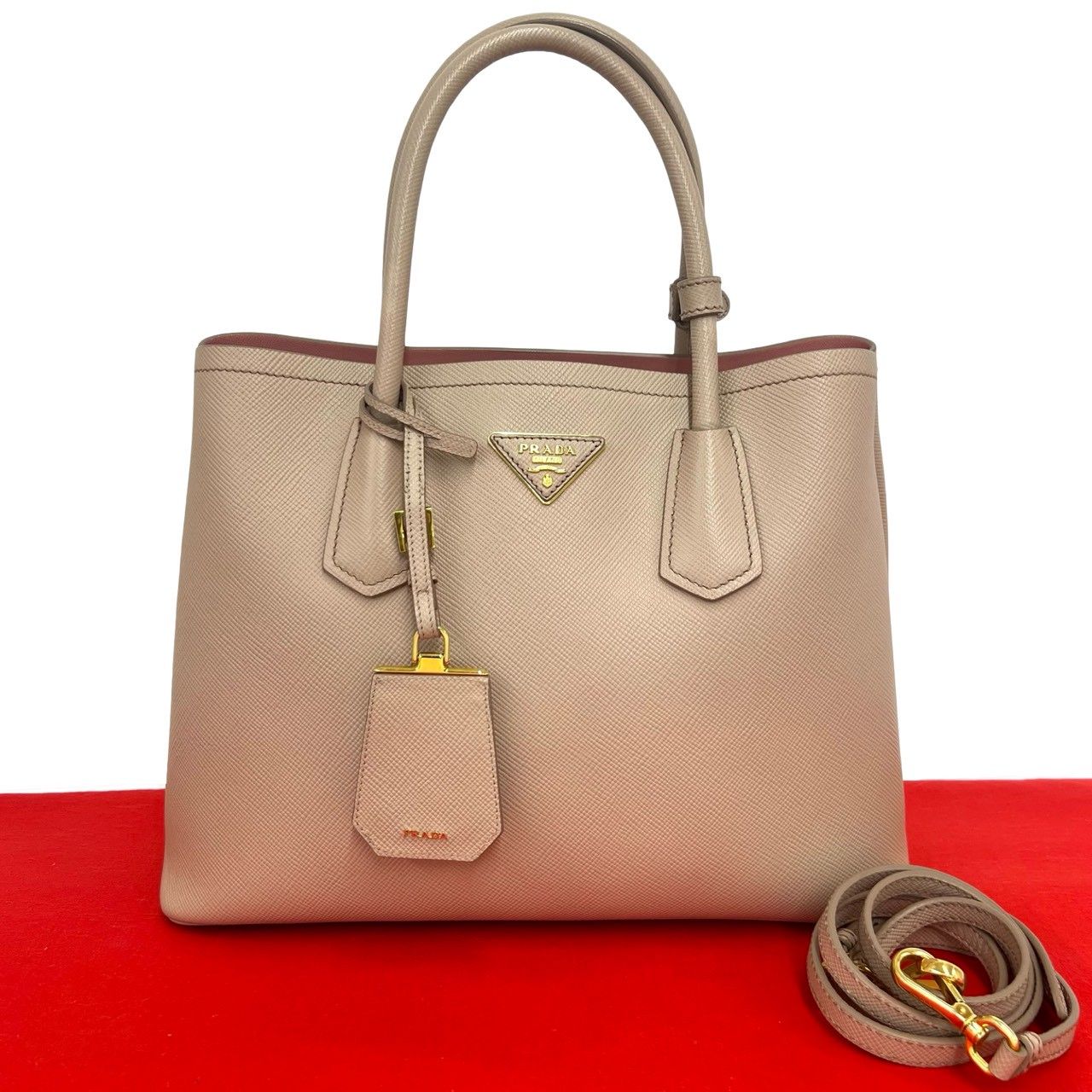 プラダ PRADA 三角ロゴ トートバッグ ハンドバッグ サフィアーノレザー