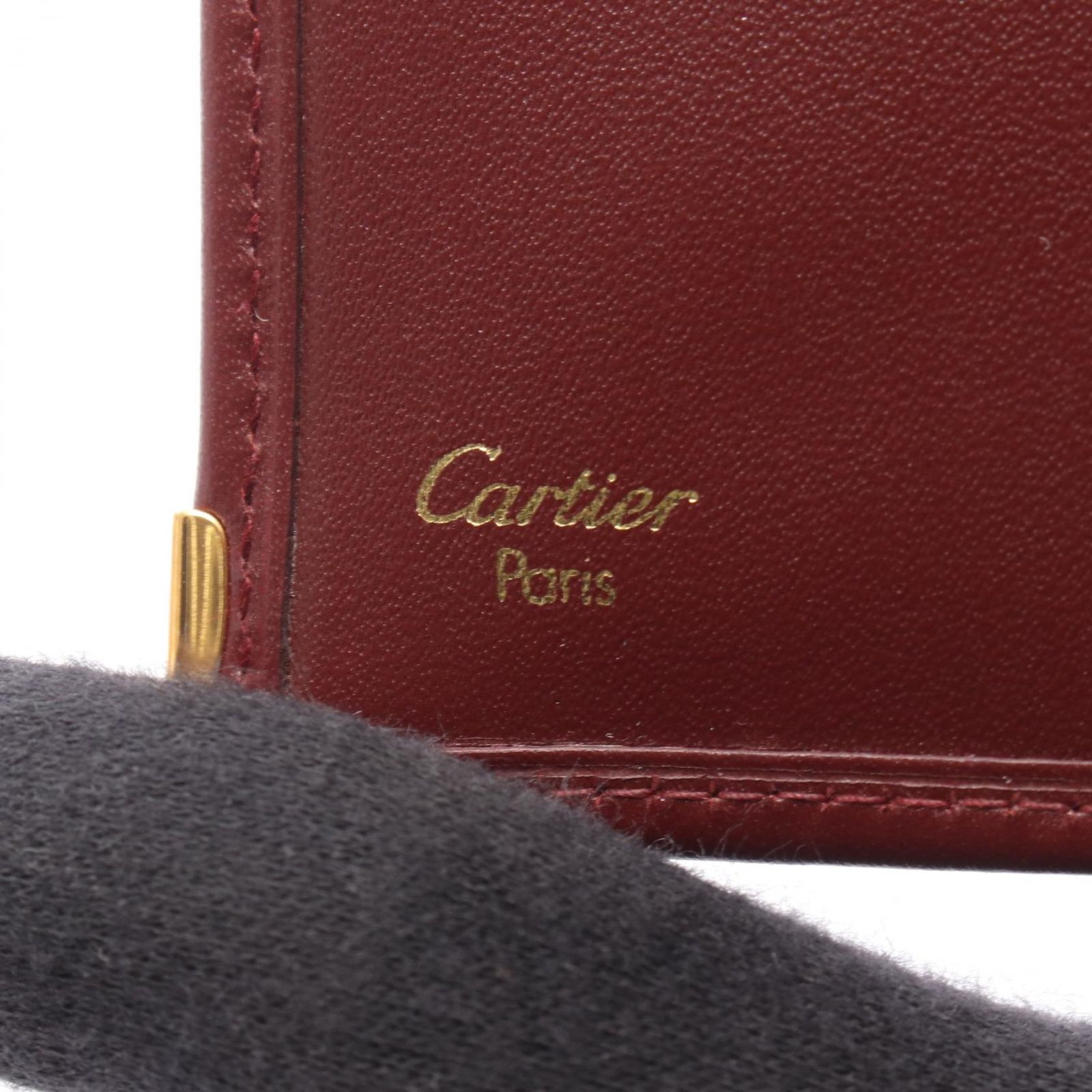 カルティエ CARTIER 二つ折り長財布 マストライン ボルドー レザー