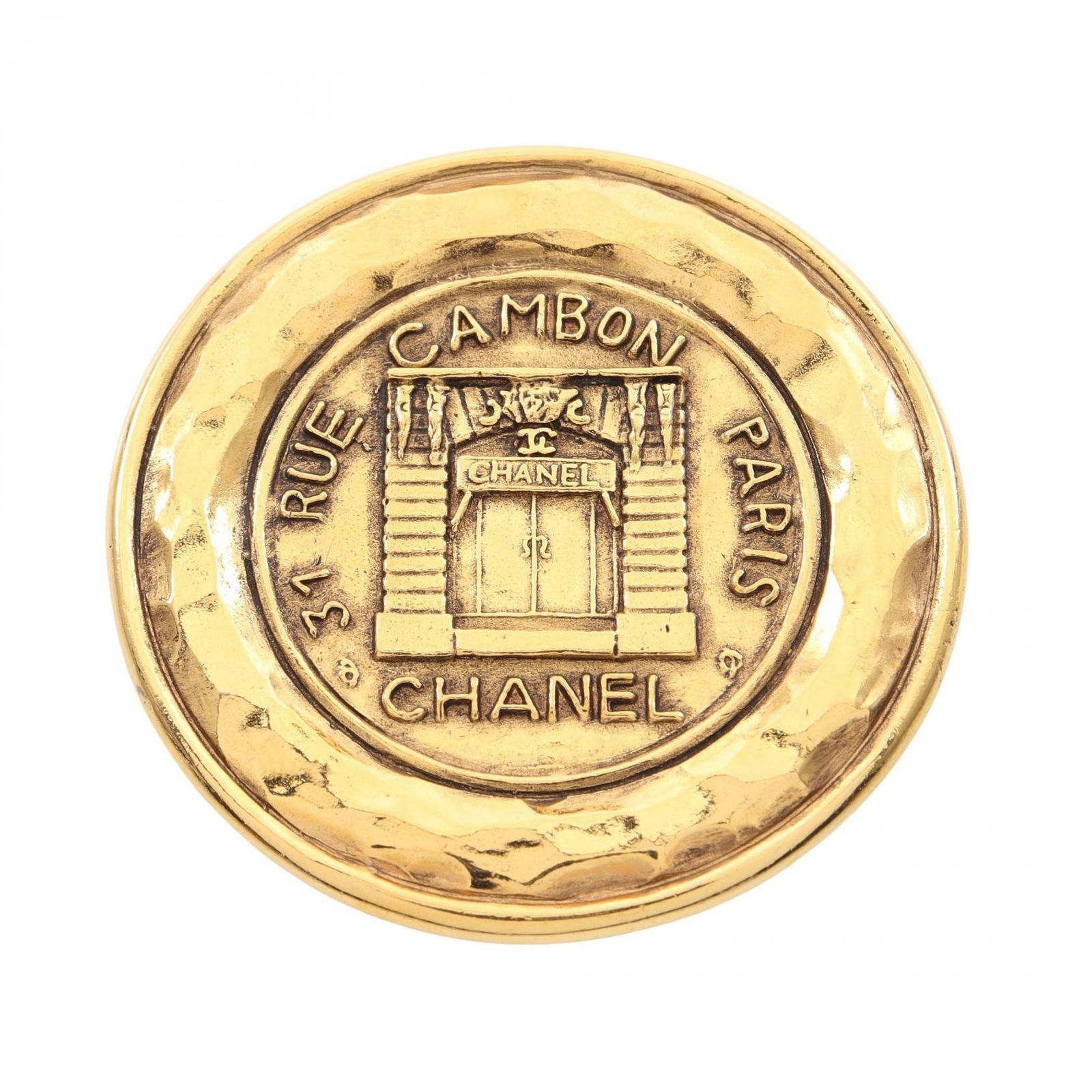 シャネル CHANEL ブローチ CAMBON サークルロゴ GP（ゴールドメッキ） ブローチ レディース Used A