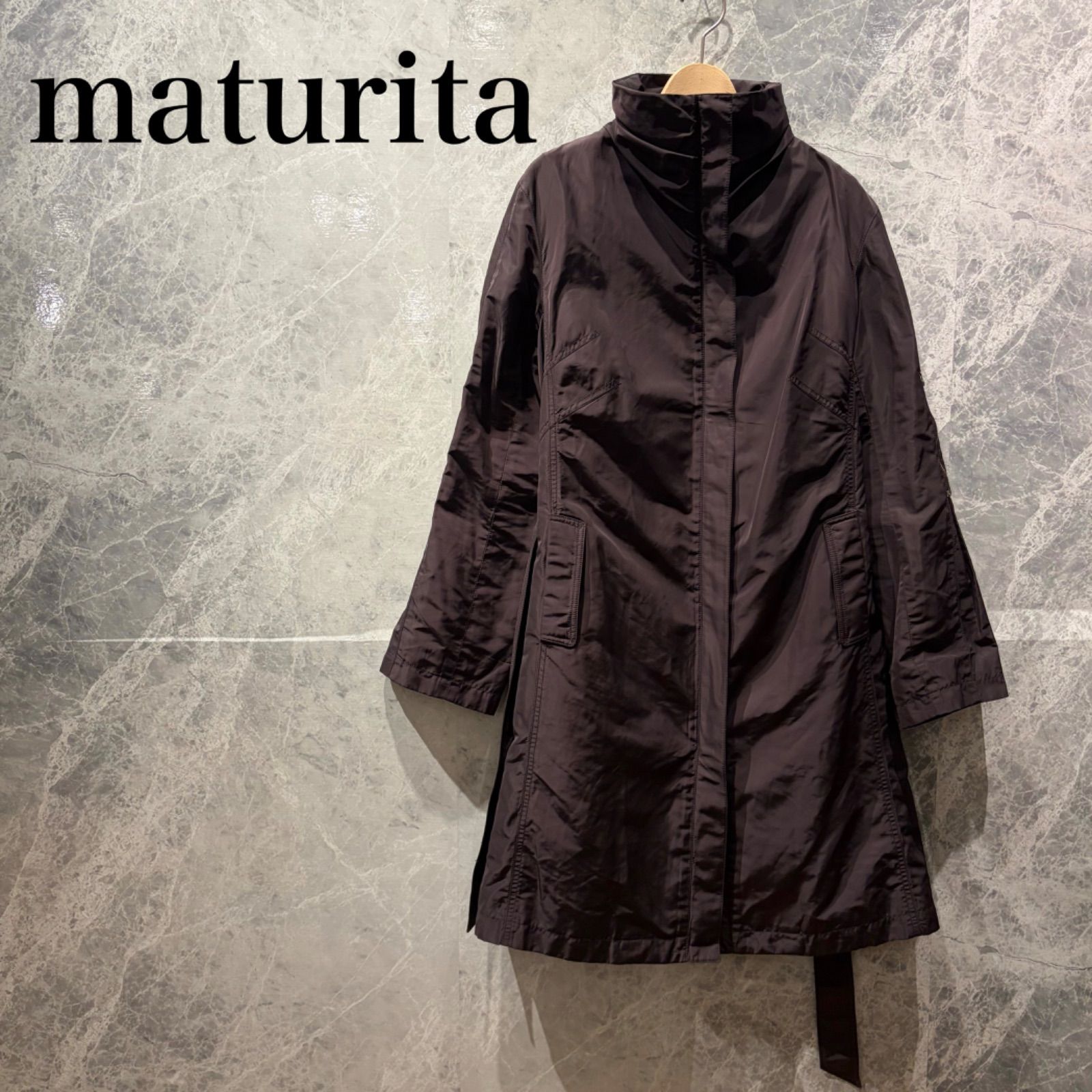 maturita レディース M ダークグレー ロングコート 上品 美品