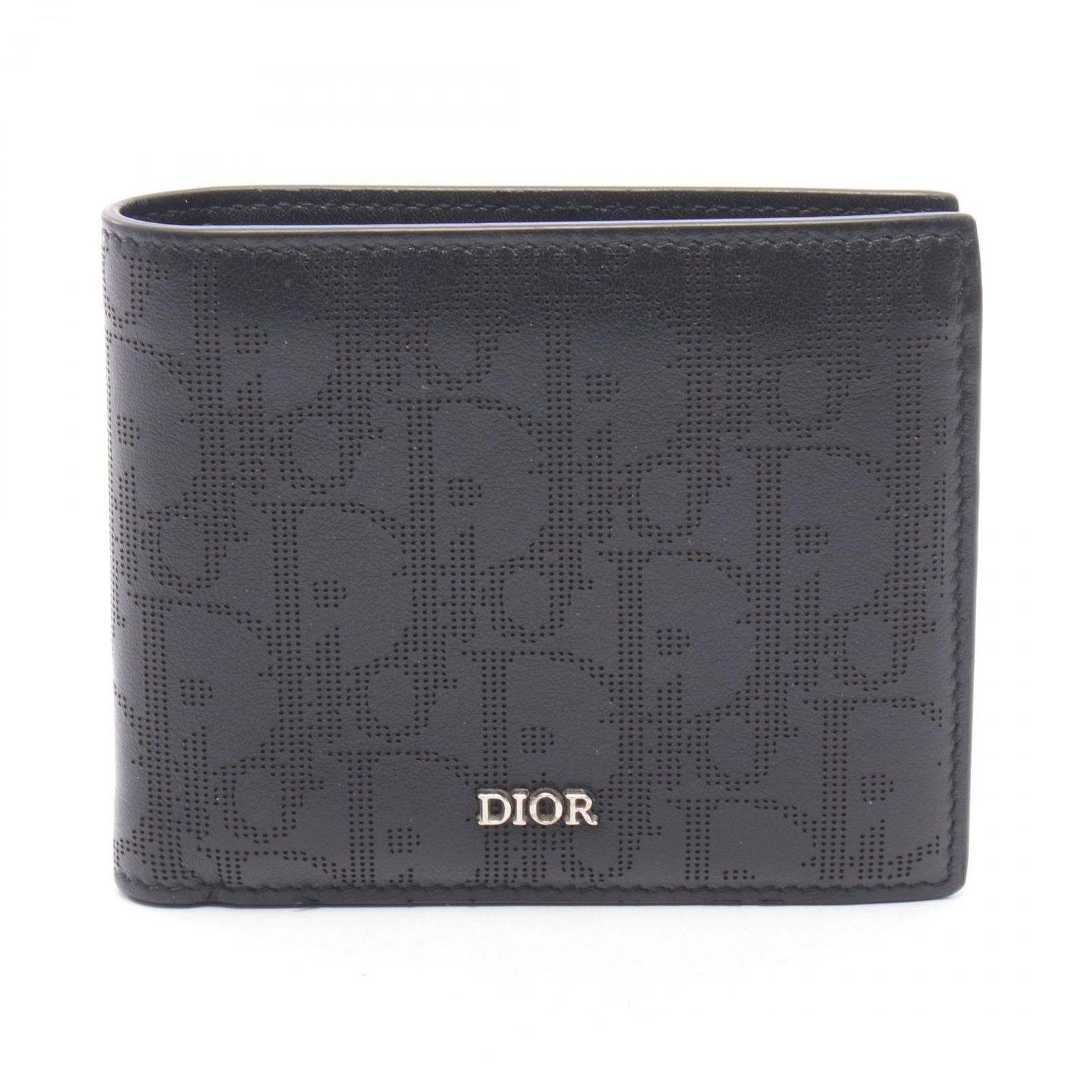 ディオール Dior 二つ折り財布 オブリーク ギャラクシー ブラック レザー オブリーク ギャラクシー 二つ折財布 メンズ Used B